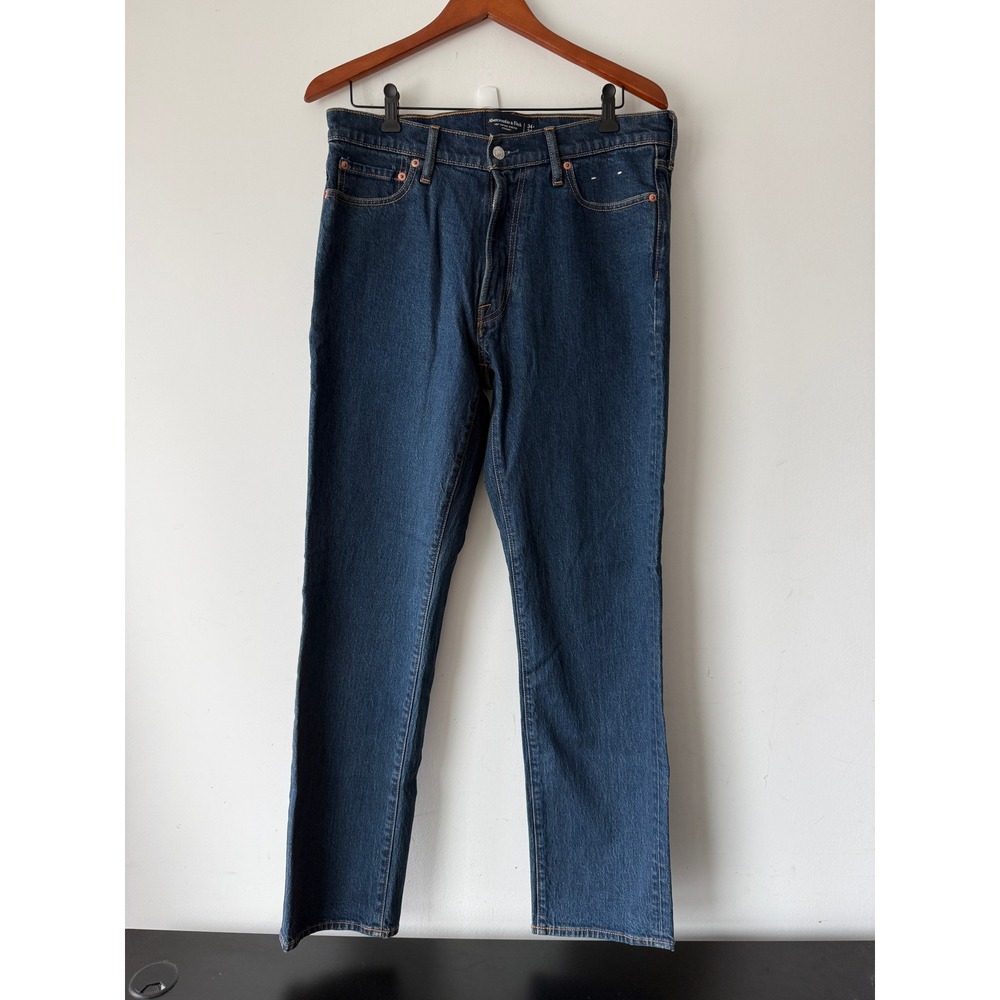 Abercrombie Fitch Vintage Stretch Straight Jeans Mens (Fits 34x32) Denim NWT